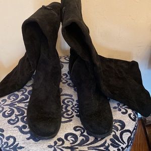 Stuart Weitzman Over the Knee Suede Boots Black